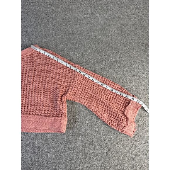 Free People Maybe Baby Sweater Heavy Knit Oversized Crop Rose Size XS - Picture 7 of 8